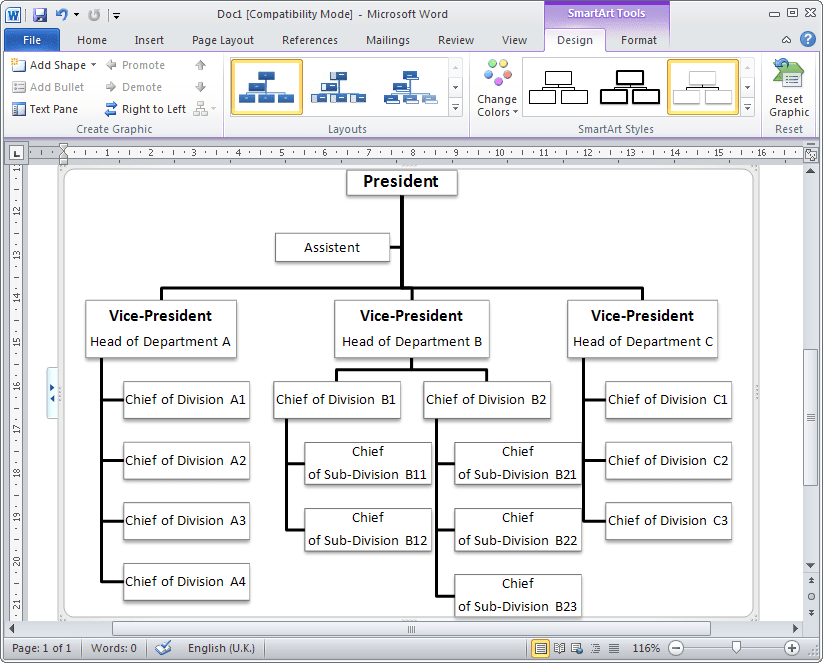 make an org chart in word for mac 2011